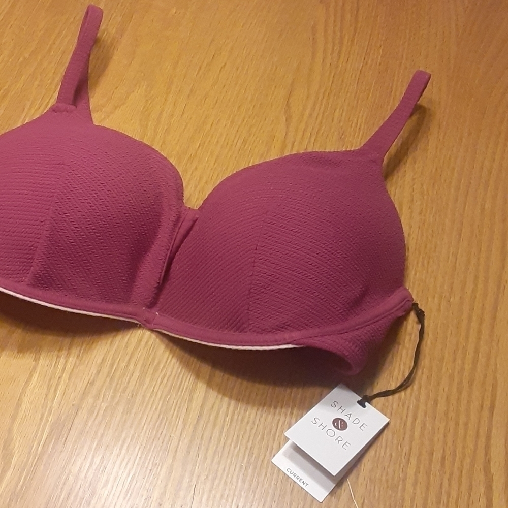 𝅺Shade & Shore Bikini Top Swim Raspberry Currant - Picture 7 of 10